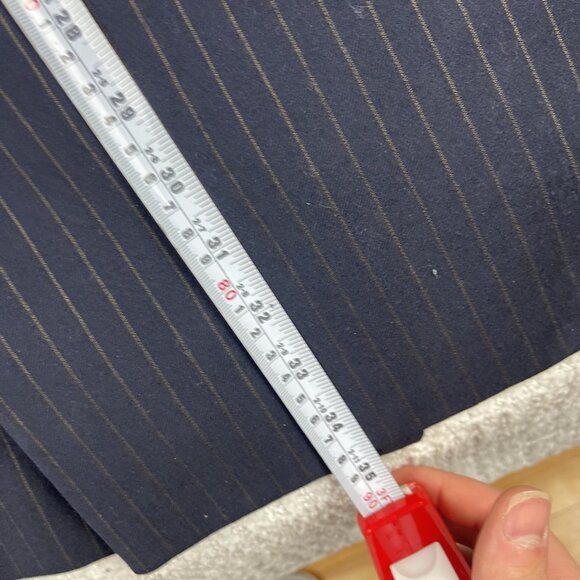 Ermenegildo Zegna Blazer Navy w/ Brown Chalk Stripe Double Breasted Wool Sz 46W - Picture 11 of 16